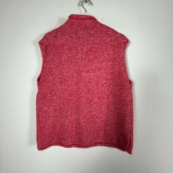 Zara Women Sleeveless Turtleneck Sweater Vest Medium Pink Knit Pullover Cozy New - Picture 2 of 8